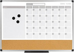 MasterVision - 18" High x 24" Wide Combination, Bulletin/Magnetic Dry Erase Calendar - Steel - Makers Industrial Supply