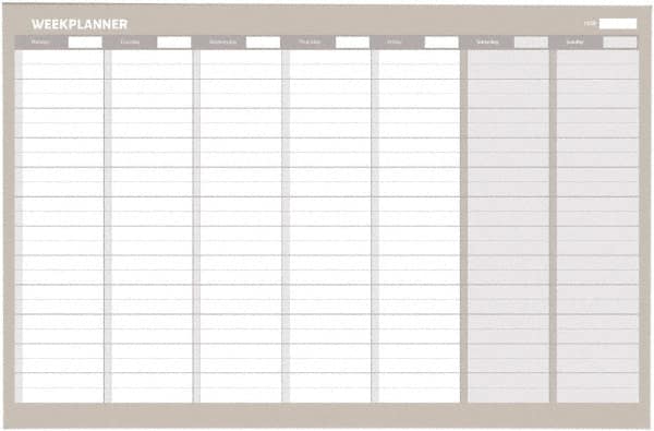 MasterVision - 24" High x 36" Wide Magnetic Dry Erase Calendar - Steel - Makers Industrial Supply