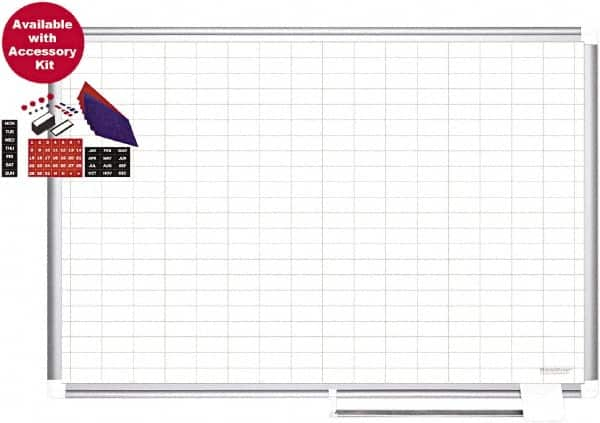 MasterVision - 24" High x 24" Wide Magnetic Dry Erase Calendar - Steel - Makers Industrial Supply