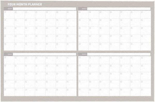 MasterVision - 24" High x 36" Wide Magnetic Dry Erase Calendar - Steel - Makers Industrial Supply