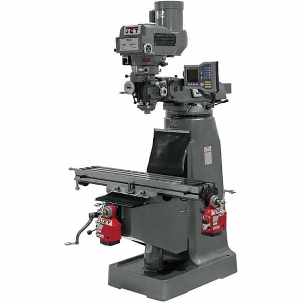 Jet - 49 x 9" 230V Variable Speed Pulley Control 3 Phase Knee Milling Machine - Makers Industrial Supply