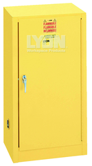 Compact Storage Cabinet - #5474 - 23-1/4 x 18 x 44" - 15 Gallon - w/one shelf, 1-door manual close - Yellow Only - Makers Industrial Supply