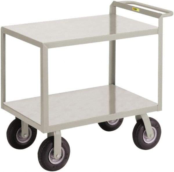 Little Giant - 1,200 Lb Capacity, 24" Wide x 41-1/2" Long x 34" High Shelf Cart - 2 Shelf, Steel, 2 Rigid/2 Swivel Casters - Makers Industrial Supply