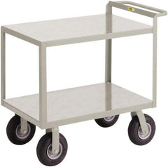 Little Giant - 1,200 Lb Capacity, 24" Wide x 41-1/2" Long x 34" High Shelf Cart - 2 Shelf, Steel, 2 Rigid/2 Swivel Casters - Makers Industrial Supply