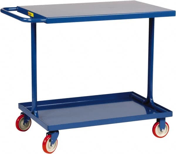 Little Giant - 600 Lb Capacity, 18" Wide x 37-1/2" Long x 35" High Shelf Cart - 2 Shelf, Steel, 2 Rigid/2 Swivel Casters - Makers Industrial Supply