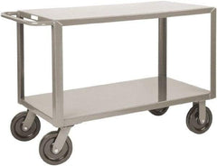 Little Giant - 5,000 Lb Capacity, 24" Wide x 53-1/2" Long x 36" High Heavy Duty Service Cart - 2 Shelf, Steel, 2 Rigid/2 Swivel Casters - Makers Industrial Supply