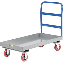 Little Giant - 3,600 Lb Capacity Steel Platform Truck - Steel Deck, 24" OAW, 36" Platform Length, Polyurethane Casters - Makers Industrial Supply