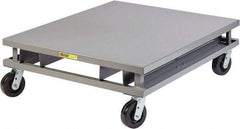 Little Giant - 3,600 Lb Capacity Steel Pallet Dolly with Fork Pockets - 48" Long x 48" Wide x 14-1/4" High, 6" Phenolic Wheels - Makers Industrial Supply