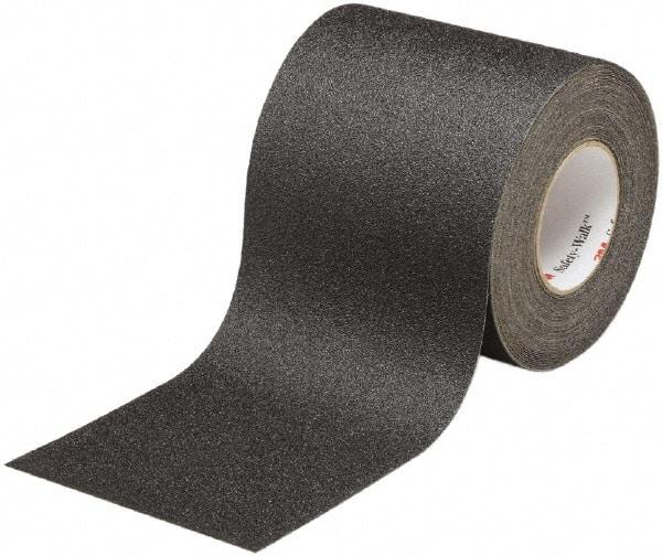 Ability One - Black Solid Color Anti-Slip Vinyl Tape - 6" Wide x 60' Long x 0.028" Thick, General Traffic - Makers Industrial Supply