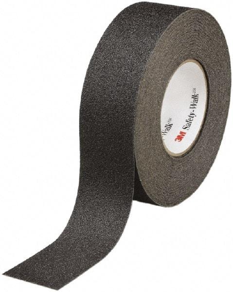 Ability One - Black Solid Color Anti-Slip Vinyl Tape - 2" Wide x 60' Long x 0.028" Thick, General Traffic - Makers Industrial Supply