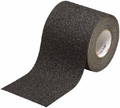 Ability One - Black Solid Color Anti-Slip Vinyl Tape - 6" Wide x 30' Long x 0.048" Thick, General Traffic - Makers Industrial Supply