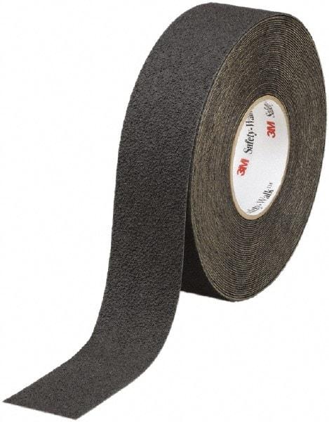 Ability One - Black Solid Color Anti-Slip Vinyl Tape - 2" Wide x 60' Long x 0.045" Thick, General Traffic - Makers Industrial Supply