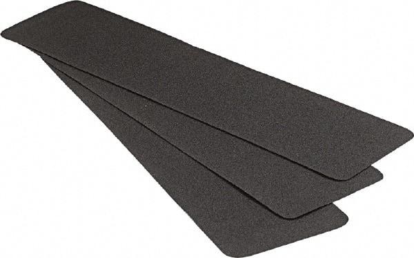 Ability One - 24"x 6" Vinyl Adhesive Plain Surface Stair Treads - Black, Resin - Makers Industrial Supply