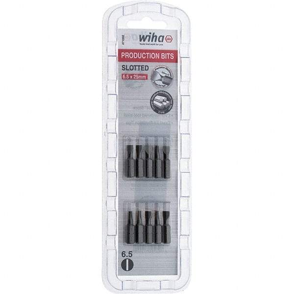 Wiha - Slotted Screwdriver Bits Reversible: NonReversible Blade Width (Inch): 1/4 - Makers Industrial Supply