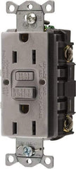 Hubbell Wiring Device-Kellems - 1 Phase, 5-15R NEMA, 125 VAC, 15 Amp, GFCI Receptacle - 2 Pole, Back and Side Wiring, Commercial Grade - Makers Industrial Supply