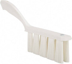 Vikan - 3.9" Bristle Length, Polyester Cleaning & Finishing Brush - 3" Long x 6-1/2" Wide Head, 13" OAL, Easy Grip Handle, White, Polypropylene Block - Makers Industrial Supply