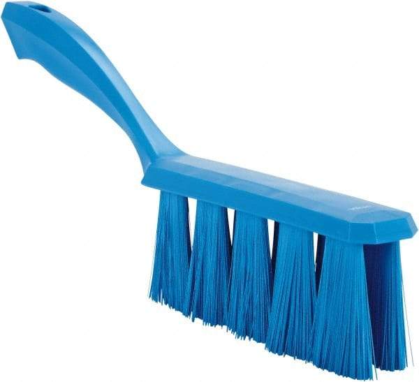 Vikan - 3.9" Bristle Length, Polyester Cleaning & Finishing Brush - 3" Long x 6-1/2" Wide Head, 13" OAL, Easy Grip Handle, Blue, Polypropylene Block - Makers Industrial Supply