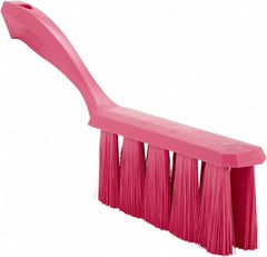 Vikan - 3.9" Bristle Length, Polyester Cleaning & Finishing Brush - 3" Long x 6-1/2" Wide Head, 13" OAL, Easy Grip Handle, Pink, Polypropylene Block - Makers Industrial Supply