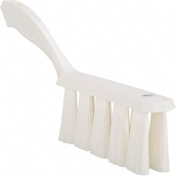 Vikan - 3.9" Bristle Length, Polyester Cleaning & Finishing Brush - 3" Long x 1-1/2" Wide Head, 13" OAL, Easy Grip Handle, White, Polypropylene Block - Makers Industrial Supply