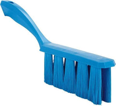 Vikan - 3.9" Bristle Length, Polyester Cleaning & Finishing Brush - 3" Long x 1-1/2" Wide Head, 13" OAL, Easy Grip Handle, Blue, Polypropylene Block - Makers Industrial Supply