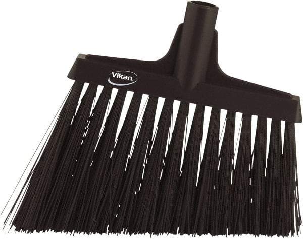 Vikan - 9-1/2" Wide, Black Polyester Bristles, Angled Broom - Water Resistant - Makers Industrial Supply