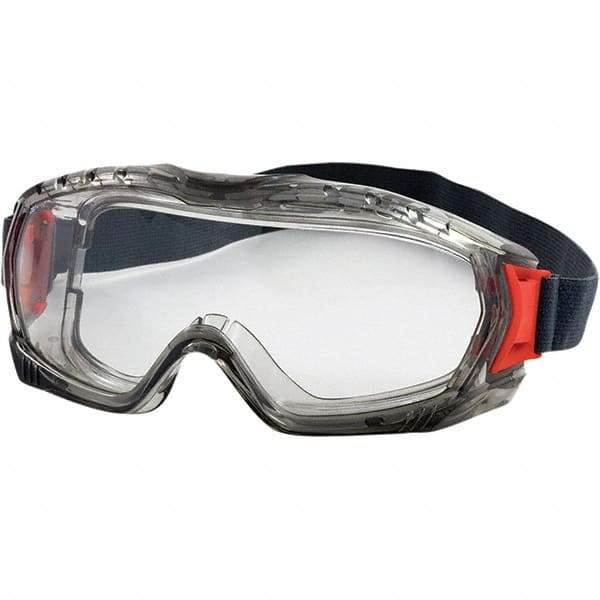 PIP - Size Universal, Clear Polycarbonate Anti-Fog & Scratch Resistant Lens, Safety Goggles - Indirect Vent, Gray PVC Frame, Over the Glass Style - Makers Industrial Supply