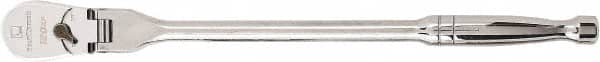 GearWrench - 1/2" Drive Pear Head Ratchet - Full Polish Chrome Finish, 17" OAL, 60 Gear Teeth, Full Polished Handle, Flex Head - Makers Industrial Supply