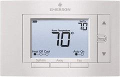 White-Rodgers - 50 to 99°F, 2 Heat, 2 Cool, Digital Nonprogrammable Thermostat - 20 to 30 Volts, 1.77" Inside Depth x 1.77" Inside Height x 5-1/4" Inside Width, Horizontal Mount - Makers Industrial Supply