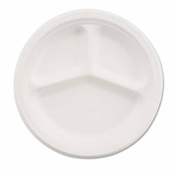 Chinet - Paper Dinnerware, 3-Comp Plate, 9 1/4" Diam, White, 500/Carton - Makers Industrial Supply