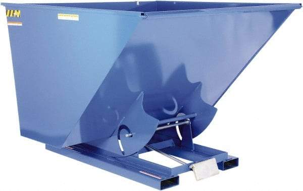 Vestil - 4,000 Lb Load Capacity, 2.50 Cu Yd, Steel Self-Dumping Hopper - 69-9/16" Wide x 68-3/8" Long x 51-3/4" High, Blue - Makers Industrial Supply