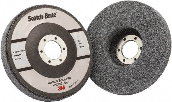 3M - 4-1/2" Medium Grade Ceramic Deburring Disc - 7/8" Center Hole, Holder Required - Makers Industrial Supply