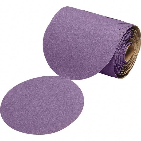 3M - 5" Diam, 150 Grit Ceramic Adhesive PSA Disc - Very Fine Grade, Purple, Paper Backing, Flexible, Use with Random Orbital Sanders - Makers Industrial Supply