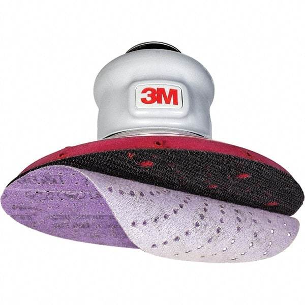 3M - 6" Diam, 220 Grit Ceramic Adhesive PSA Disc - Makers Industrial Supply