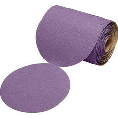 3M - 6" Diam, 220 Grit Ceramic Adhesive PSA Disc - Very Fine Grade, Purple, Film Backing, Flexible, Use with Random Orbital Sanders - Makers Industrial Supply