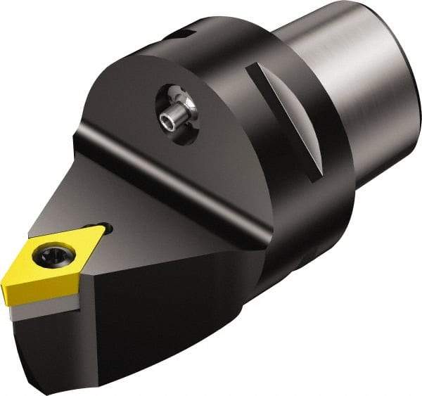 Sandvik Coromant - Neutral Cut, Size C3, DCMT 11 T3 08 & DCMT 3(2.5)2 Insert Compatiblity, Internal Modular Turning & Profiling Cutting Unit Head - 0.5mm Ctr to Cutting Edge, 40mm Head Length, Through Coolant, Series CoroTurn 107 - Makers Industrial Supply