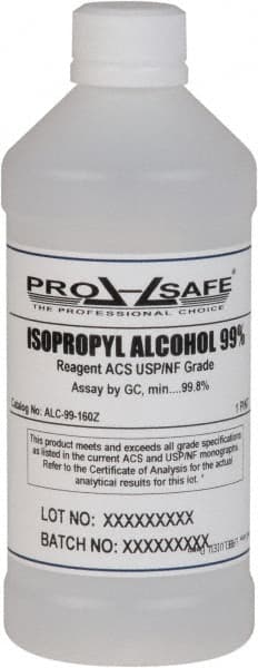 PRO-SAFE - 16 oz Isopropyl Alcohol Liquid - Comes in Bottle, 99% Isopropyl Alcohol - Makers Industrial Supply