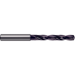 6.2 mm Dia. × 8 mm Shank × 53 mm Flute Length × 91 mm OAL, 5xD, 140°, nano-FIREX, 2 Flute, Coolant Thru, Solid Carbide Drill - Exact Industrial Supply