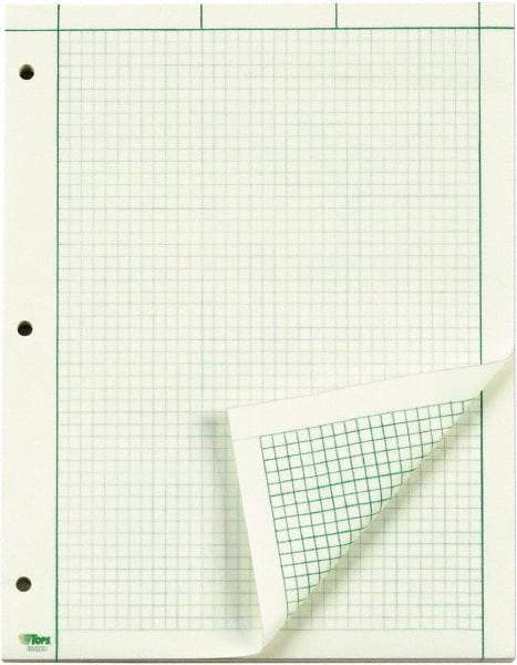 TOPS - 100 Sheet, 8-1/2 x 11", Quadrille Engineering Computation Pad - Green - Makers Industrial Supply