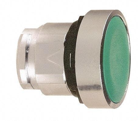 Schneider Electric - 22mm Mount Hole, Flush, Pushbutton Switch Only - Round, Green Pushbutton, Nonilluminated, Momentary (MO) - Makers Industrial Supply