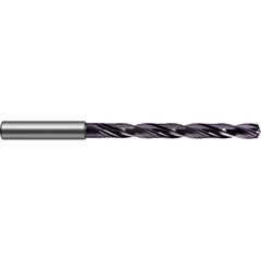 39/64″ Dia. × 16 mm Shank × 152 mm Flute Length × 204 mm OAL, 7xD, 140°, nano-FIREX, 2 Flute, Coolant Thru, Solid Carbide Drill - Exact Industrial Supply