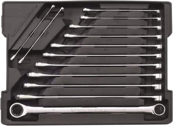 GearWrench - 13 Piece, 5/16" to 1", 12 Point Combination Wrench Set - Inch Measurement Standard, Chrome Finish, Comes in Plastic Tray - Makers Industrial Supply