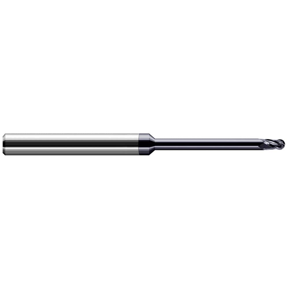 Harvey Tool - Ball End Mills; Mill Diameter (Inch): 1/16 ; Mill Diameter (Decimal Inch): 0.0620 ; Number of Flutes: 4 ; Length of Cut (Inch): 3/32 ; Length of Cut (Decimal Inch): 0.0930 ; Material: Solid Carbide - Exact Industrial Supply