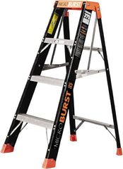 Little Giant Ladder - 3 Steps, 4' High, Type IAA Rating, Fiberglass Multi-Use Ladder - 375 Lb Load Capacity, 31" Base Width - Makers Industrial Supply