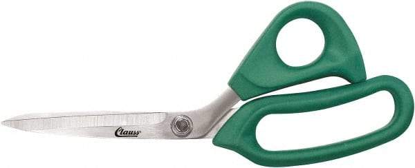 Clauss - 6" LOC, 9" OAL Stainless Steel Bent Shears - Rubber Offset Handle, For Paper, Fabric - Makers Industrial Supply