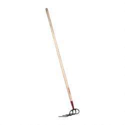 Razor-Back - Refuse Hook with 60" Straight Wood Handle - 4 Tines, 9" Tine Length - Makers Industrial Supply