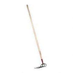 Razor-Back - Refuse Hook with 60" Straight Wood Handle - 4 Tines, 9" Tine Length - Makers Industrial Supply