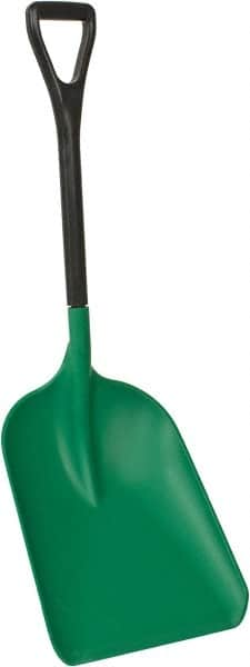 Remco - 14" High x 10-1/2" Wide Square Plastic Scoop - 38-1/2" Long Plastic D-Grip Handle - Makers Industrial Supply