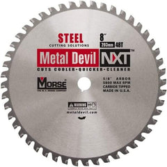 M.K. MORSE - 8" Diam, 5/8" Arbor Hole Diam, 48 Tooth Wet & Dry Cut Saw Blade - Steel, Standard Round Arbor - Makers Industrial Supply