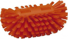 Vikan - 1-1/2" Bristle Length, Polyester Utility Scrub Brush - 5-1/2" Wide Head, 8" OAL, European Threaded Handle, Orange, Polypropylene Block - Makers Industrial Supply