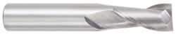 OSG - 5/8", 1-1/4" LOC, 5/8" Shank Diam, 3-1/2" OAL, 2 Flute, Solid Carbide Square End Mill - Single End, TiCN Finish, Spiral Flute, 30° Helix, Centercutting, Right Hand Cut, Right Hand Flute, Series 402 - Makers Industrial Supply